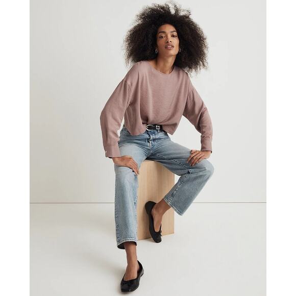 NWT Madewell Relaxed Tulip-Back Top In Evening Mauve Size Large - Picture 1 of 7